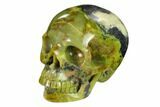 Realistic, Polished Yellow Turquoise Jasper Skull - Magnetic #151103-1